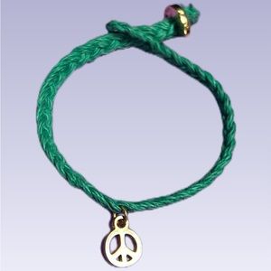 Ettika gold plated prace symbol green bracelet
